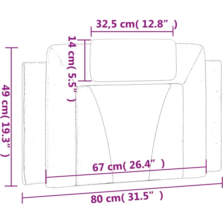 vidaXL Kopfteil-Kissen Braun 80 cm Kunstleder 374762 – Bild 10
