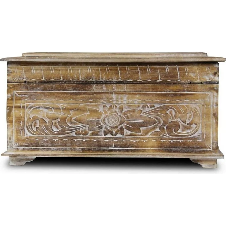 Oriental Galerie Truhe Truhe Albesiaholz Natur WW 50 cm Mittel (1 St) – Bild 3