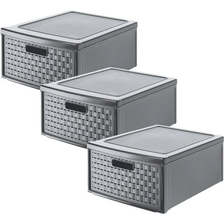 ROTHO Aufbewahrungsbox 3er-Set Schubladenbox COUNTRY 19l – Bild 4
