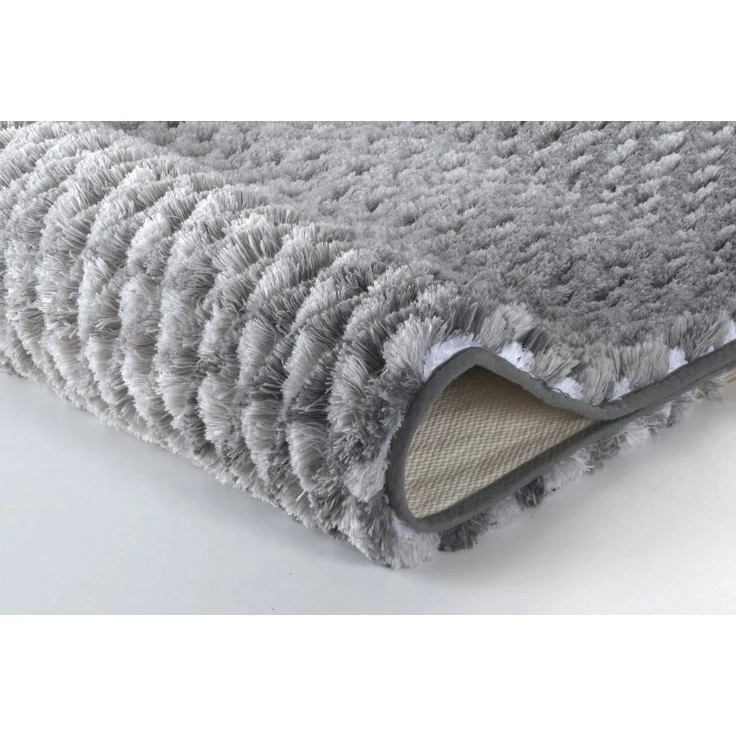 Kleine Wolke Badematte Cory, Höhe 24 mm, rutschhemmend beschichtet, fußbodenheizungsgeeignet, Polyester, quadratisch, Badteppich, modischer Farbverlauf, Hoch-Tief Effekt, waschbar – Bild 3