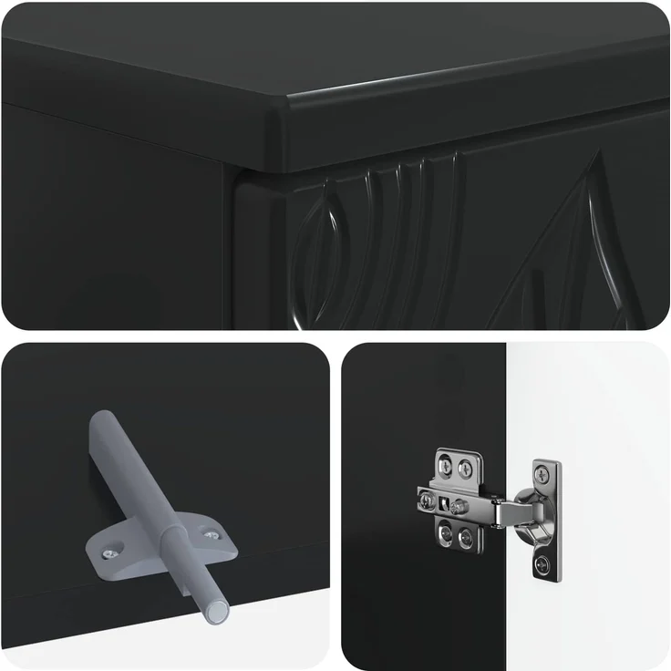 vidaXL 2-teiliges Badezimmer Schrank Set DELFT Schwarz Holzwerkstoff 3417622 – Bild 6