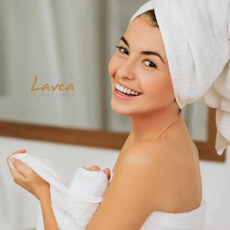 Lavea Handtuch Set Elena, Duschtücher, Handtücher, Gästetücher, Waschhandschuhe, 100% Baumwolle (Set, 10-St), Frottierserie, weich & saugstark, pflegeleicht, 500 g/m² Frottier – Bild 4