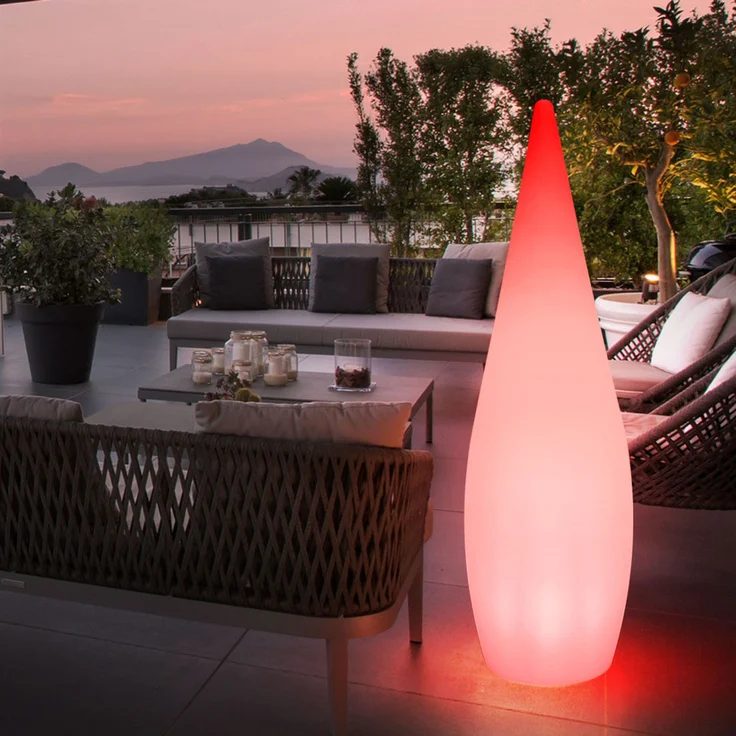 RGB LED Stehleuchte, Tropfen Design, Fernbedienung, H 120 cm – Bild 5