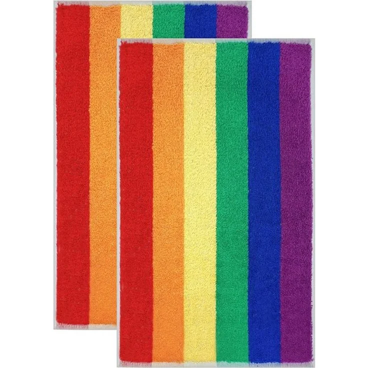 Lashuma Gästehandtücher Regenbogen, Frottee (2-St), kleine Handtücher Bad 30x50 gestreift bunt – Bild 4