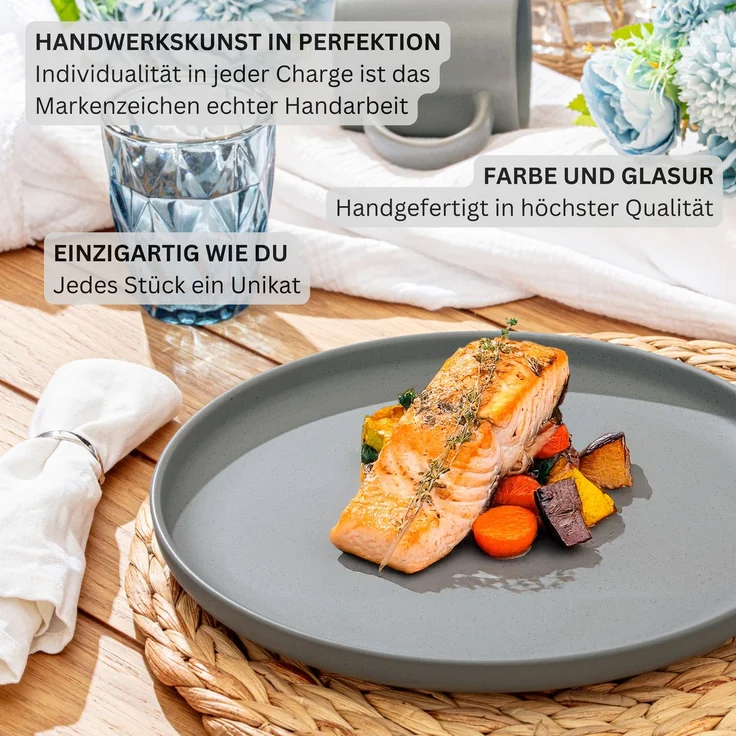 SÄNGER Steingut Speiseteller Leeds Shadow 6 teilig – Bild 5