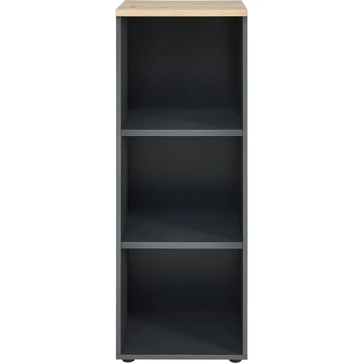 Regal Melanie / Memphis, Holzwerkstoff, Grau, Schwarz, Holzfarben, 45 x 122 x 38 cm