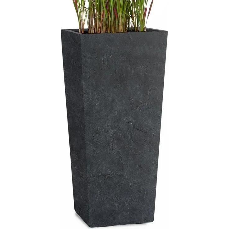 Pflanzwerk® Pflanzkübel CONIC Premium Blumenkübel Pflanzsäule Fiberglas mit Lotus-Effekt, Fiberglas - Handgefertigt - Rechteckig - Frostbeständig
