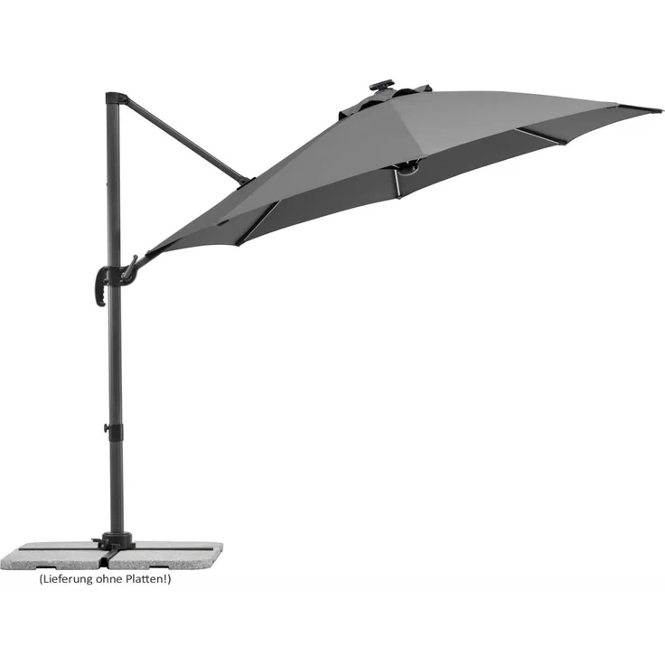 Ampelschirm Rhodos Blacklight 300/8 anthrazit rund, Ø ca. 300 cm – Bild 6