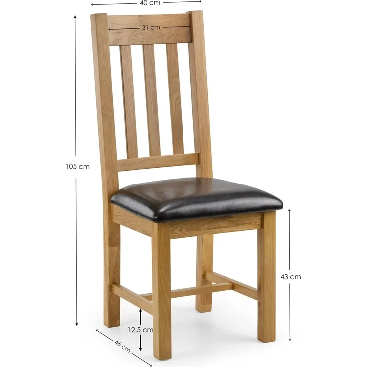 Julian Bowen Astoria Esszimmerstühle, 2er-Set, Eiche/Braun – Bild 3