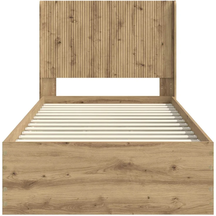 vidaXL Bettgestell mit Stauraum und Kopfteil Artisan-Eiche 3414148 – Bild 6