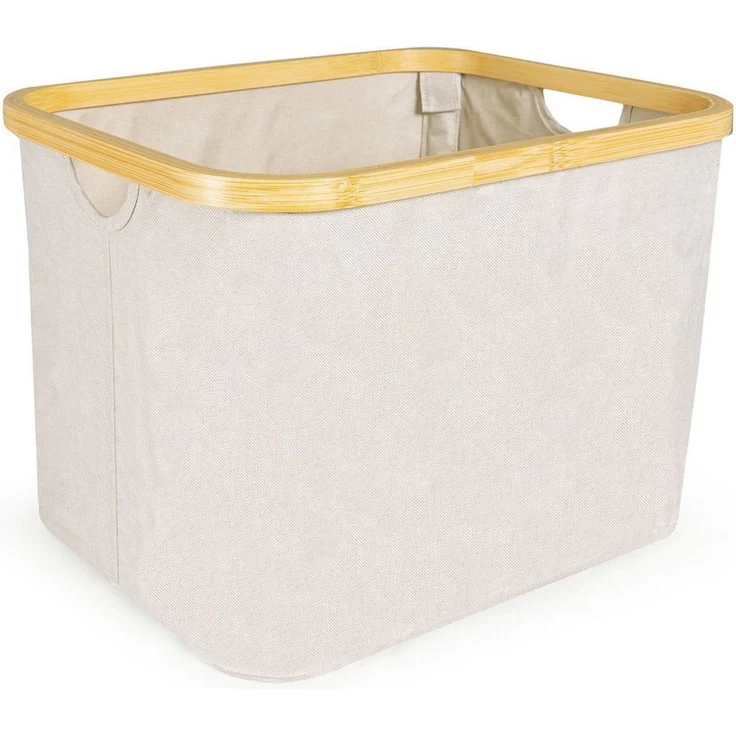 osoltus Faltbox Wäschebox Wäschekorb Nelson Bambus Beige 40 cm – Bild 1