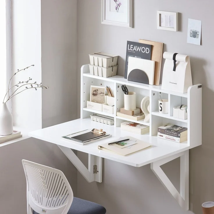 SoBuy FWT07-II-W Schreibtisch, MDF, Lackiert, Weiß, 90 x 78 x 60 cm – Bild 10