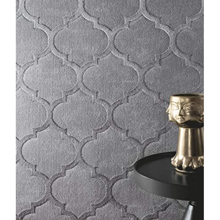 Mia's Teppiche "Anna Wohnzimmer Teppich, Kurzflor, Grau, 080x300 cm – Bild 2