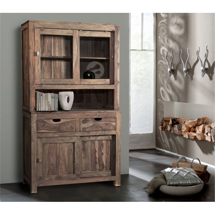 Buffet Sheesham 110x45x190 grau geölt NATURE GREY #64 – Bild 6