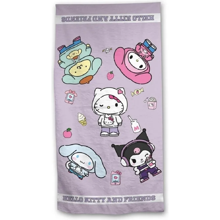 Hello Kitty Strandtuch 170x90 cm Weiches Badehandtuch für Fans