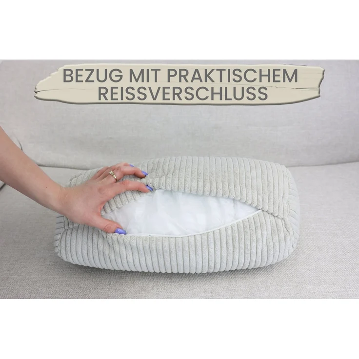 Amilian Nackenrolle mit Bezug 15 x 40 cm - Kissenrolle - mit Nackenrollenbezug - Bettrolle, Kopfstütze, Nackenstütze mit Bezug, ideal als Dekokissen, Sofakissen, Kissen, Kissenrolle, Lagerungskissen, Schlafkissen und für Reisen – Bild 2