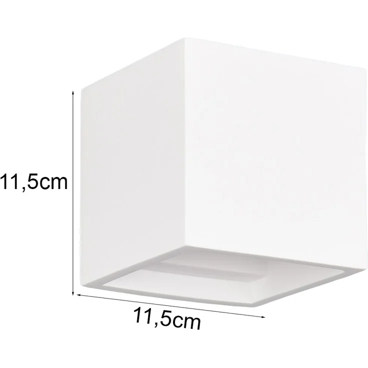 Kleine Wandleuchte DADI aus Gips mit Up and Down Lichteffekt, Würfel 11,5cm – Bild 4