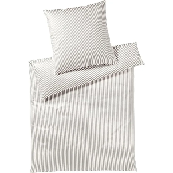 elegante Mako-Satin Bettwäsche Hamburger Streifen|Kissenbezug einzeln 40x80 cm| sand