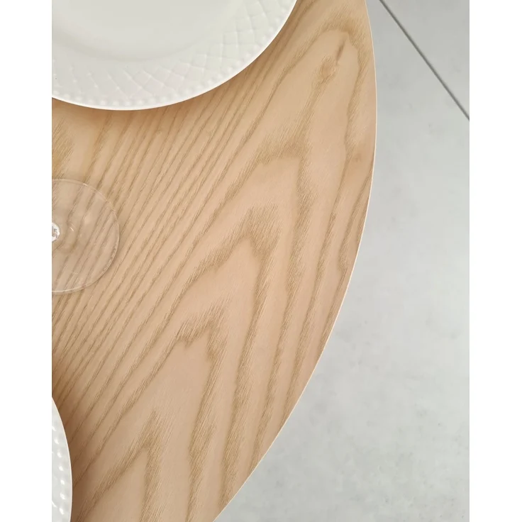 Ragaba runder Esstisch, Esche & MDF Eschenholzfurnier, Naturfinish, Ø 80 cm – Bild 4