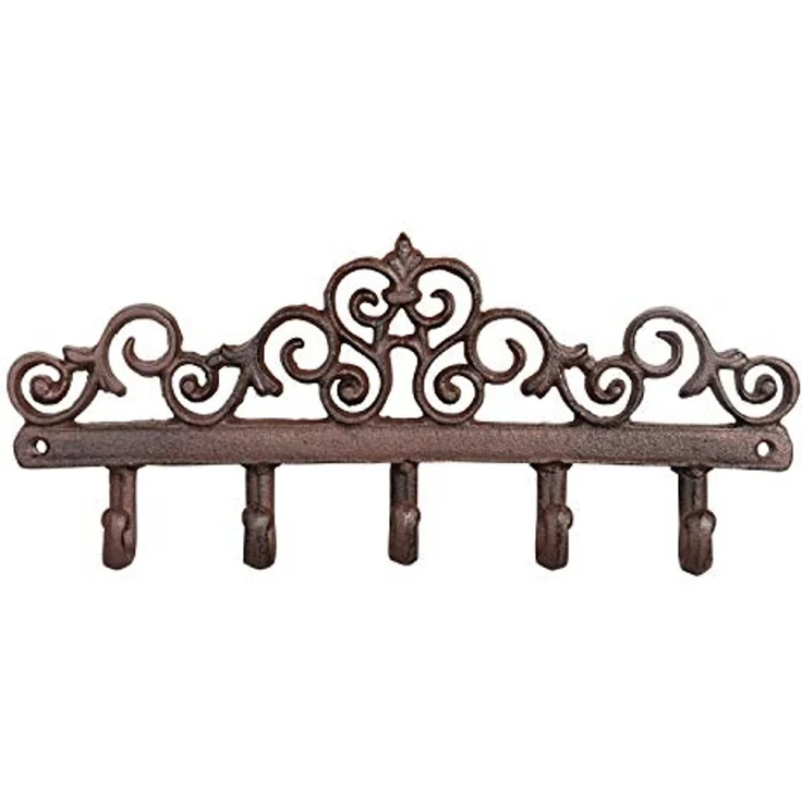 Hakenleiste Gusseisen 5 Haken Wandhaken Vintage Garderobe Wandhalterung – Bild 1
