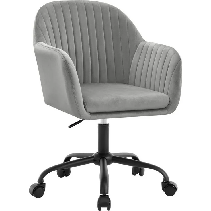 Woltu Schreibtischstuhl, Homeoffice Stuhl mit Rollen, Schminkstuhl höhenverstellbar – Bild 1