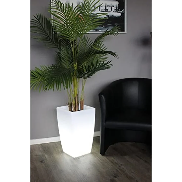 Arnusa Pflanzkübel Solar Blumenkübel LED Farbwechsel + Fernbedienung Akku Blumentopf, beleuchtet Solarleuchte moderne Lampe – Bild 6