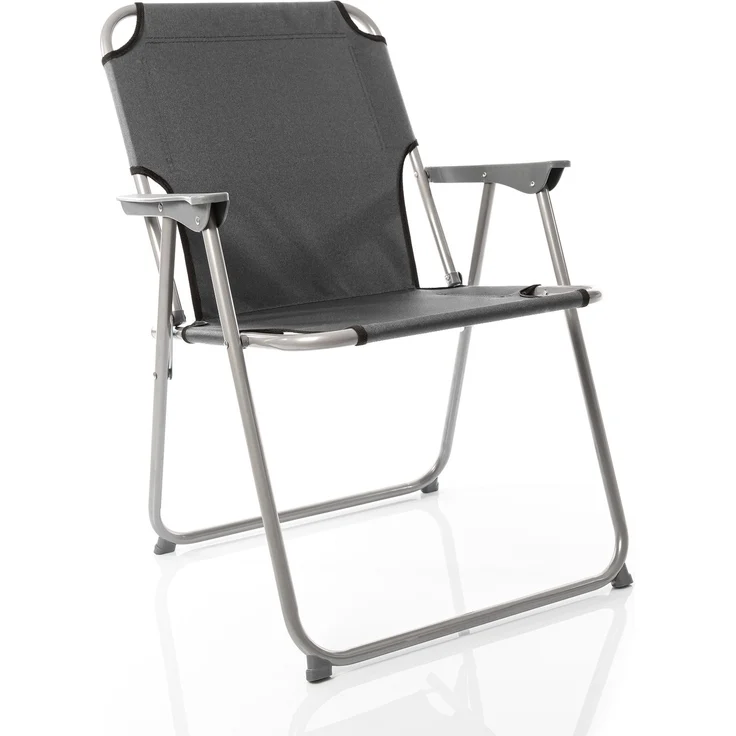 BigDean 6X Klappstuhl Faltstuhl Angelstuhl – Anthrazit/Grau robust klappbar bis 120kg belastbar - klassischer Gartenstuhl für Garten & Camping - Campingstuhl faltbar – Bild 1