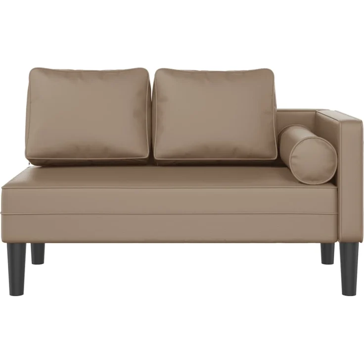 vuidaXL Chaiselongue mit Kissen Cappuccino Kunstleder, 116,5 x 62 x 57,5 cm – Bild 2