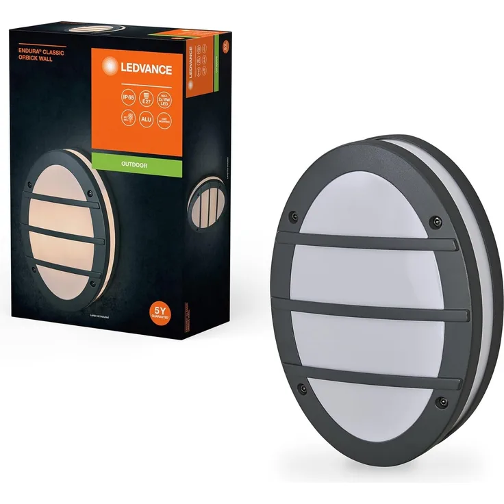 LEDVANCE Endura Classic E27 IP65 Orbick Wandleuchte Dunkelgrau