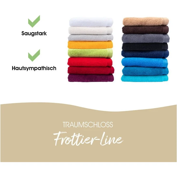 Traumschloss Frottier-Line, Frottier (1-St), Flauschig weich & angenehm zur Haut, 1x Gästehandtuch, Hellblau, 50x100 – Bild 4