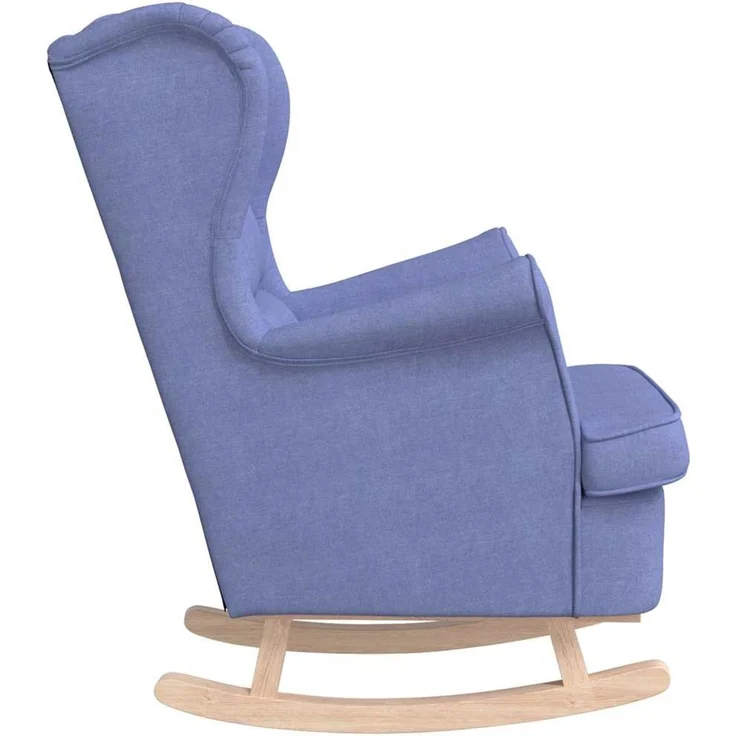 Schaukelsessel, Schaukelstuhl Jeansblau 74x90x102 cm Stoff – Bild 5