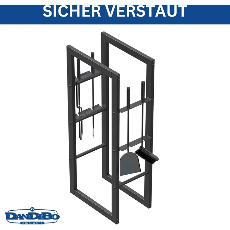 DanDiBo Kaminholzregal Innen Metall mit Besteck 96601 Brennholzregal Holzaufbewahrung Kaminholzständer Feuerholzregal – Bild 6