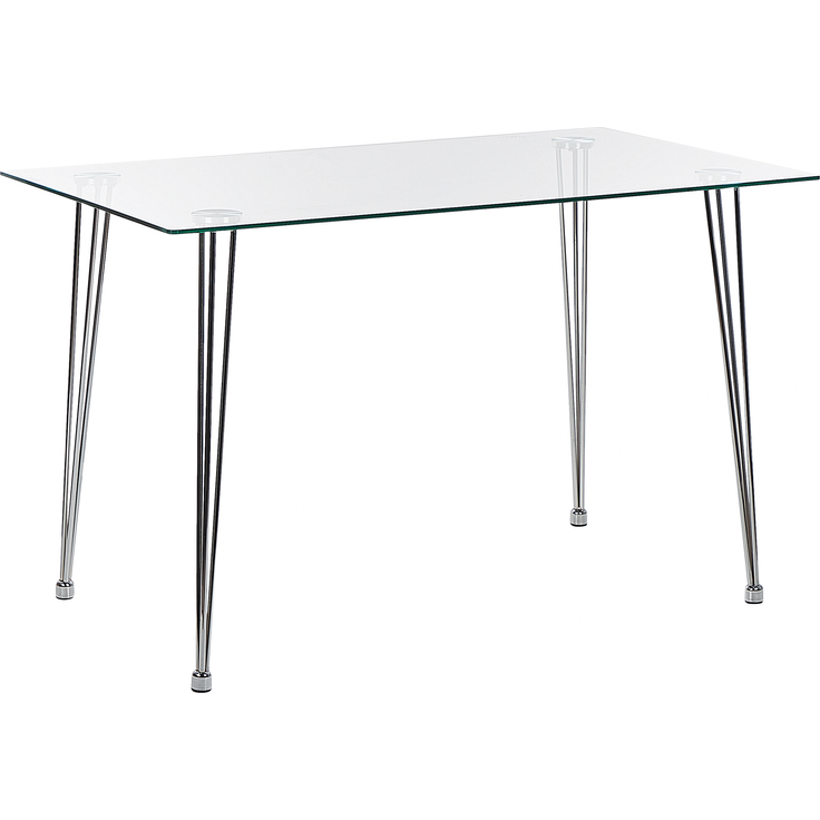 Esstisch 'Winston' Glas transparent / silber 120x70 cm