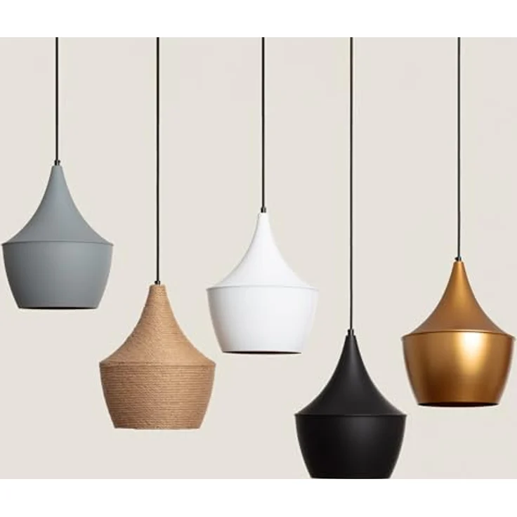 LEDKIA LIGHTING Mercury Hängeleuchte, Vintage Design, Aluminium, E27 Fassung, verstellbares Kabel, Ø200 mm, schwarz – Bild 2