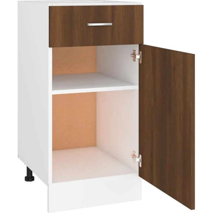 vidaXL Unterschrank, Küchenschrank mit Schublade 2 Fächern, Geschirrschrank für Küche, Küchenunterschrank Schrank Küchenmöbel, Braun Eichen-Optik – Bild 9