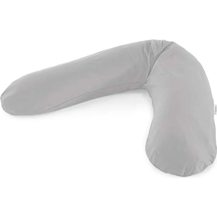 Theraline Ersatzbezug für Das Original Schwangerschaftskissen & Stillkissen, Stillkissen Bezug 190 cm, Jersey aus 100% Bio-Baumwolle, Farbe: Grau – Bild 2