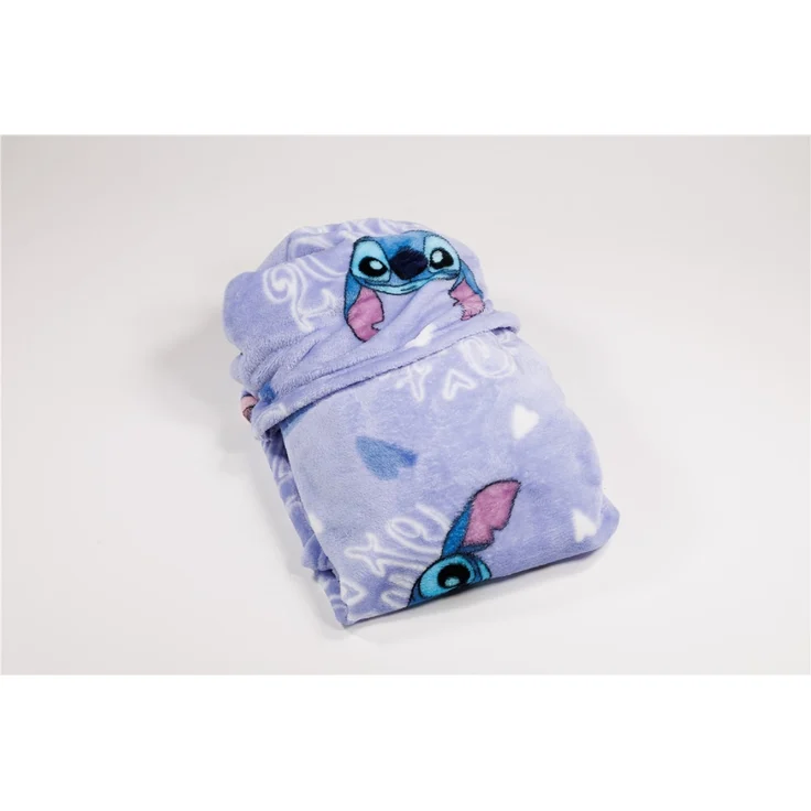 Lilo & Stitch Kuscheldecke mit Kapuze für Kinder – weich & wärmend – 120x150 cm – Bild 3