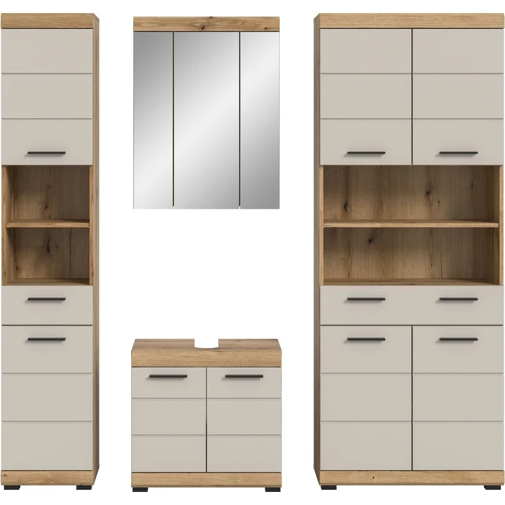 Badezimmer-Set >Scout< in Evoak Oak / Kaschmir - 201x191x34cm (BxHxT) – Bild 2