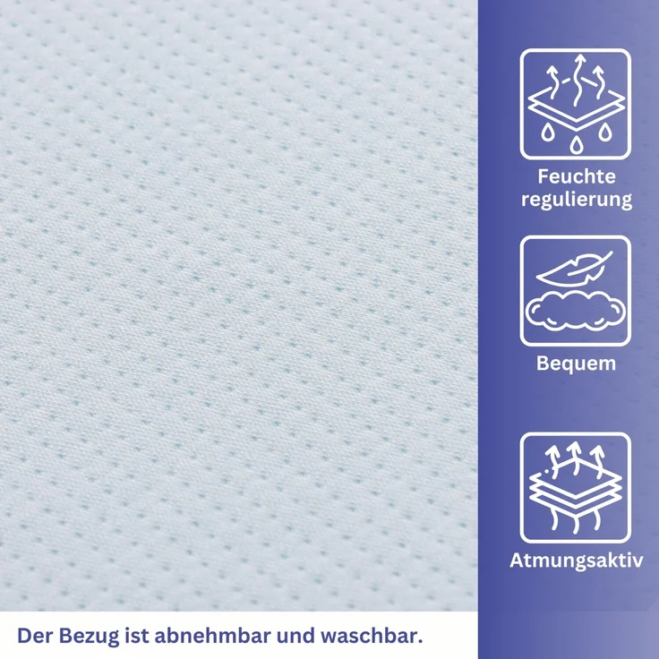 Arensberger Matratzen Topper LUXURY, 90x200cm, Gelschaum und Memory Gel Foam Matratzentopper, waschbar, geeignet für Federkern & Matratzen, Höhe 10cm – Bild 3