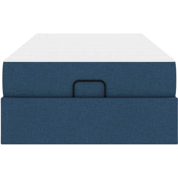 vidaXL Bettgestell mit Matratze mit Matratze 2 pcs Blau Stoff 3399472 – Bild 5