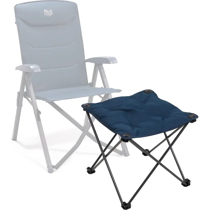 TIMBER RIDGE Klapphocker Camping Fußhocker Höhe von 46cm Campinghocker gepolstert leicht tragbar als Fußstütze für Camping Garten Strand 48 x 48 x 46 cm belastbar bis 80kg