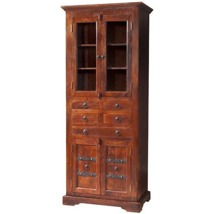 Vitrine Akazie 80x50x195 nougat lackiert OXFORD #454 – Bild 1