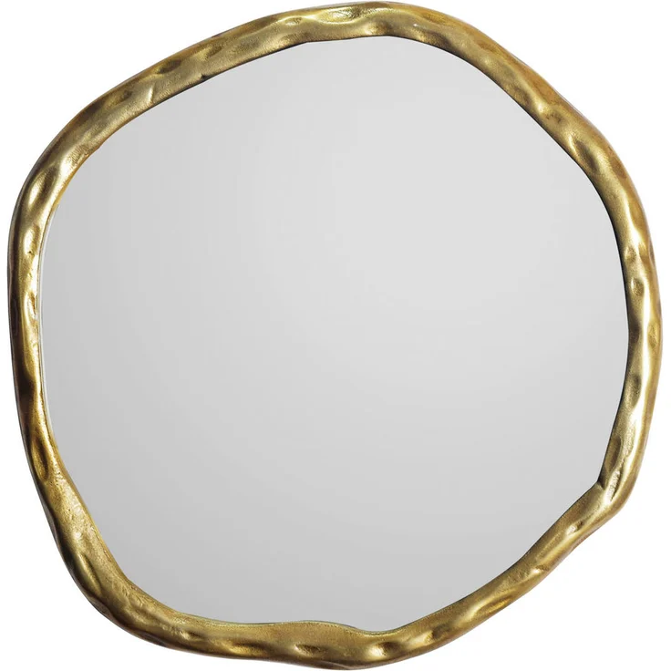 MID.YOU Wandspiegel, Gold, Freiform, 60x60x3 cm, dekorativer Wandspiegel aus Glas