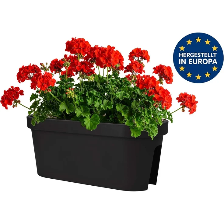 mucHome Balkonkasten für Geländer in Anthrazit Blumenkasten Blumentopf Pflanztopf – Bild 2
