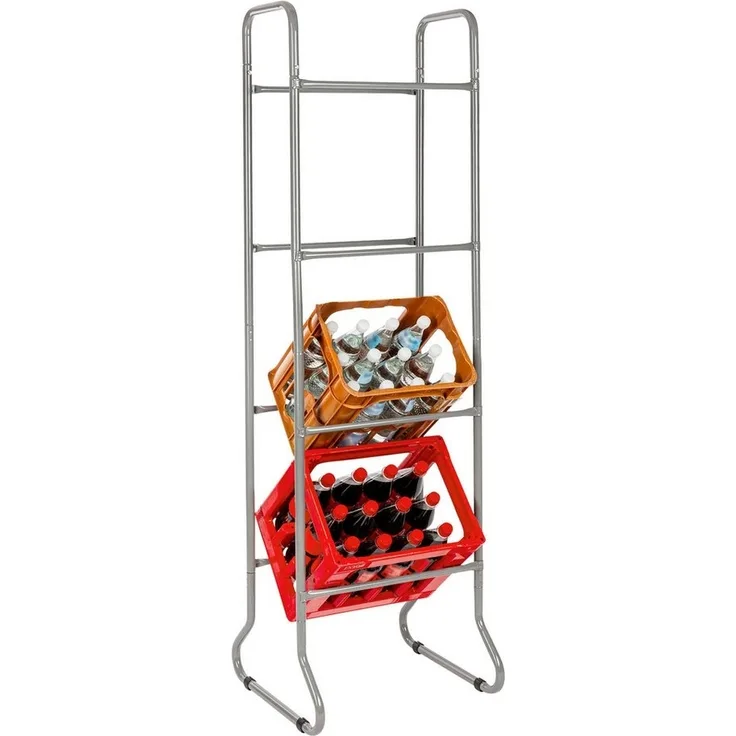 ONVAYA® Universal Kastenständer | 1 Stück | 4 Etagen Kastenregal | Flaschenkastenregal | Getränkekistenregal | Kastenhalterung | Getränkeregal | Kistenregal | Flaschenkastenständer | Kistenhalter