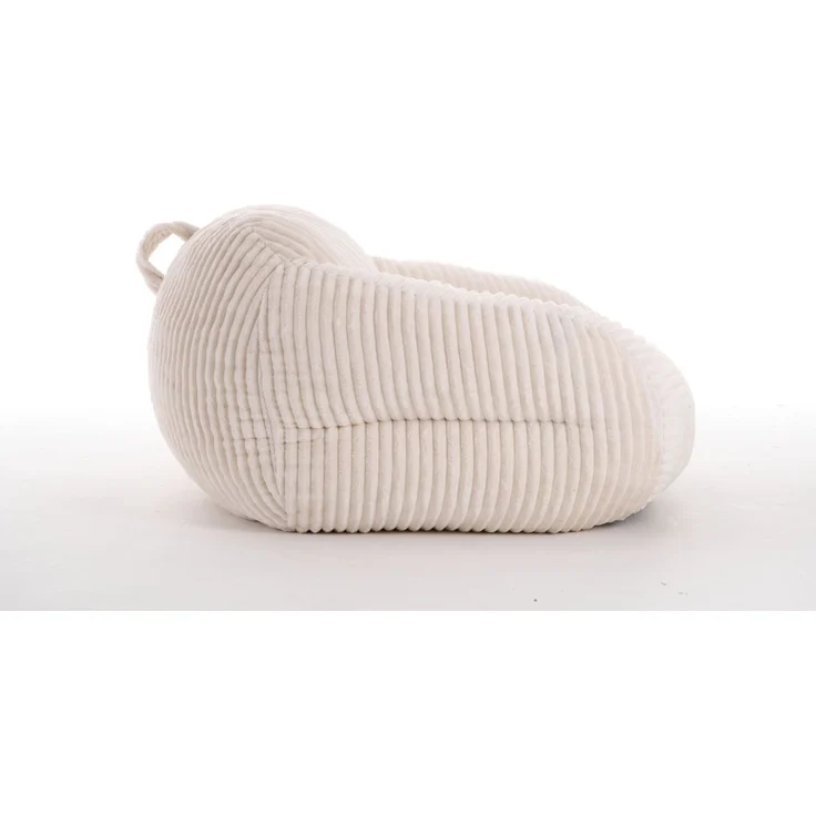Sitzsack in Beige 116cm×110cm×61cm aus Cord – bereits befüllt, montagefrei für Wohnzimmer, Schlafzimmer und Balkon – Bild 7