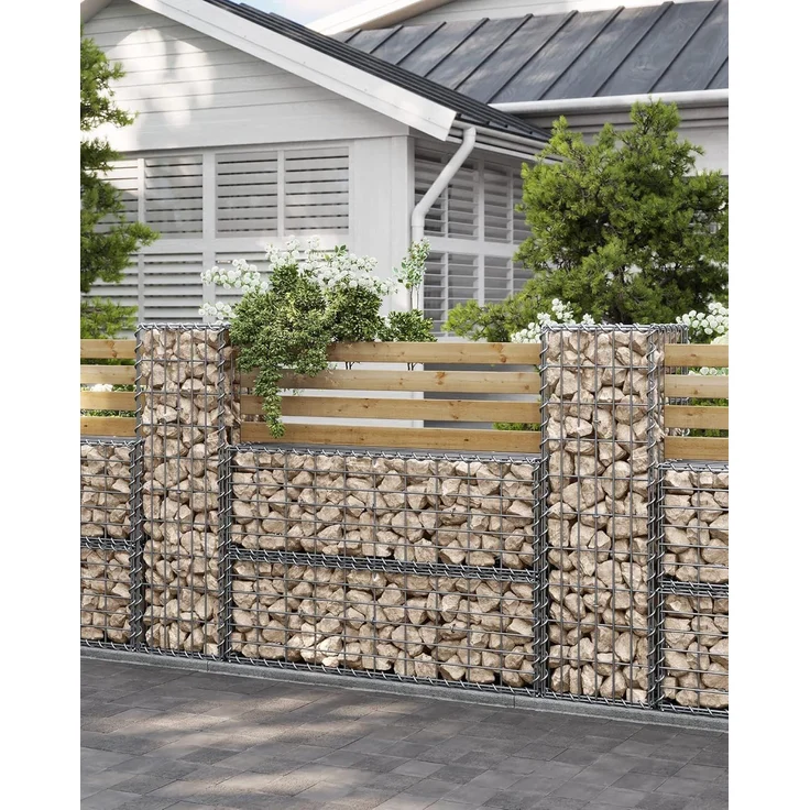 SONGMICS Gabionenkorb, verzinkt, Metall silber, 100 x 30 x 30 cm – Bild 7