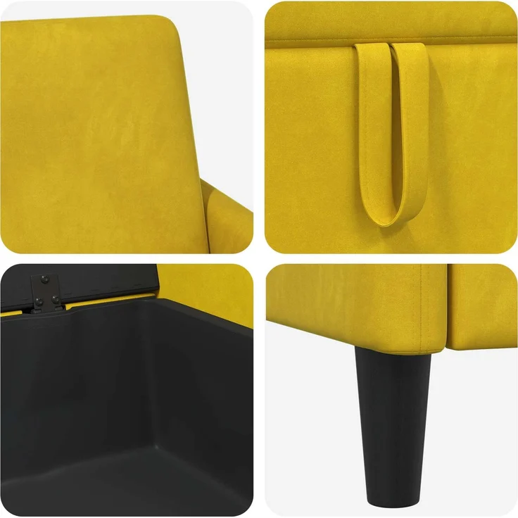 vidaXL Sofa Set mit Stauraum 2 stk. Gelb Polyester 3429253 – Bild 6