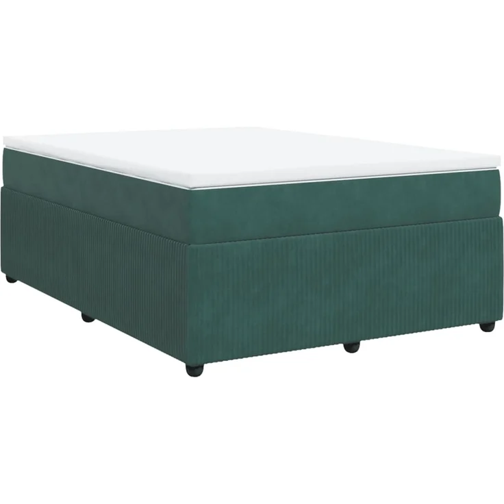 vidaXL Boxspringbett mit Matratze Dunkelgrün 160x200 cm Samt 3285653 – Bild 2