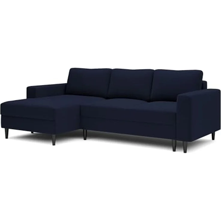 Selsey - Nalika L-förmiges Eckschlafsofa mit einem Behälter aus marineblauem hydrophobem Velours auf der linken Seite – Bild 4